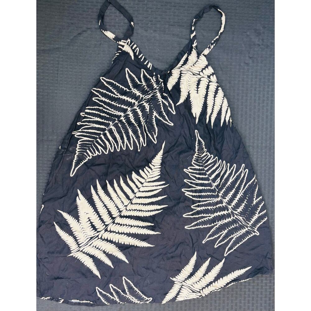 Hula Bay of Honolulu Strappy Black with White Leaf Cover-up NWT Women's Small